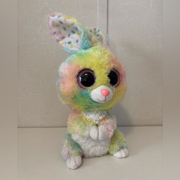 Ty Other - RARE Beanie Boos "Bubby" The Pastel Tye Dye Easter Bunny Rabbit '2016 10" Plush!